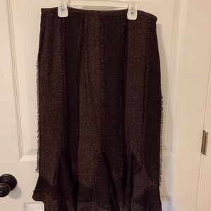 brown tweed ruffle skirt